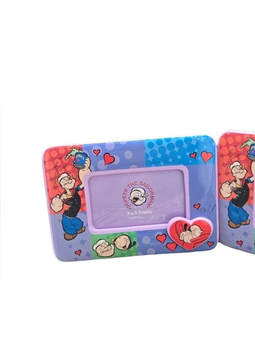 Vintage 2003 Popeye & Olive Oyl 3x5 Decoupage Picture Frame Set of 2